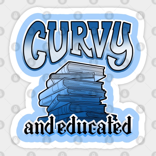 Curvy and educated, stack of blue books Sticker by weilertsen